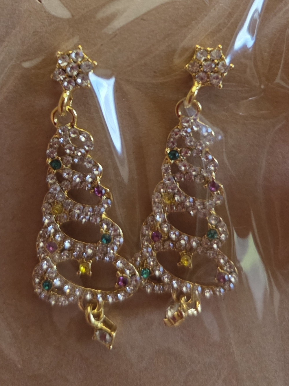 Gold-Tone Multicolor Crystal Teardrop Earrings - Women Jewelry